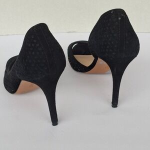 Nine West Heels Pumps Womens 10M Black Excellent Laser Cut Open Toe dOrsay Shoes